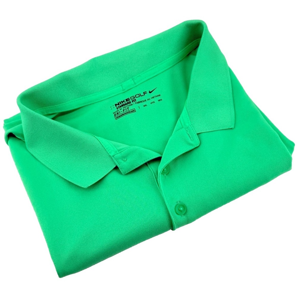 Nike Golf Dri-Fit Polo Shirt Mens 3XL Green Short Sleeve Standard Fit Athletic